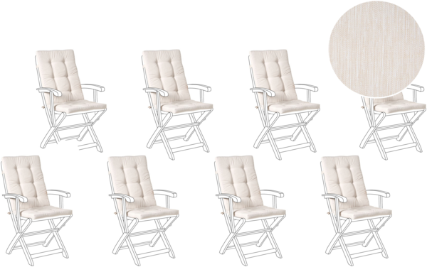 Sitzauflagen 8er Set MAUI PREMIUM Hellbeige