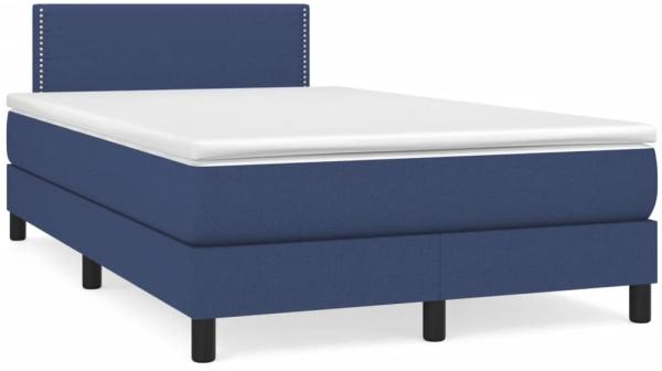 vidaXL Boxspringbett mit Matratze Blau 120x190 cm Stoff 3269722