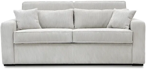 Vente-unique - MONDOVI Sofa SamtStoff Beige - B 208 cm96 cm x H 90 cm x L 214 cm Bild 4