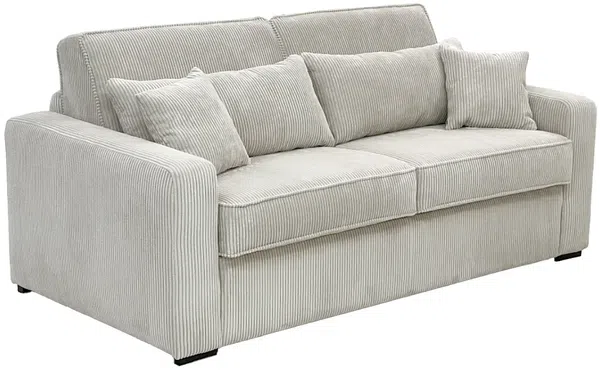 Vente-unique - MONDOVI Sofa SamtStoff Beige - B 208 cm96 cm x H 90 cm x L 214 cm Bild 2