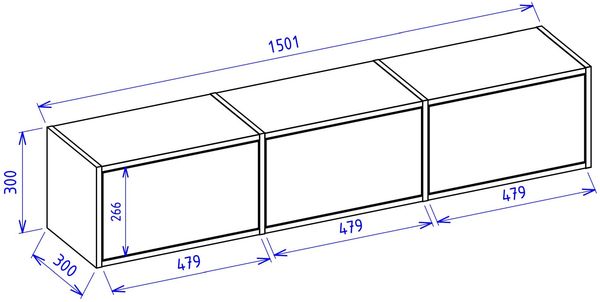 Selsey 'Framme' hängendes TV-Board mit drei Klappen, Kaschmirgrau, 150 cm Bild 5