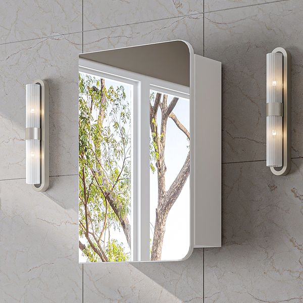 Roomart LYCIA-60 Badmöbel - nur Spiegelschrank - H 60 x B 16 x T 45 cm • Weiß