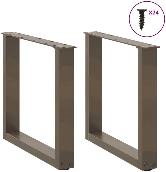 vidaXL Couchtischbeine U-Form 2 Stk. Naturstahl 50x(42-43) cm Stahl 4013159 Bild 3