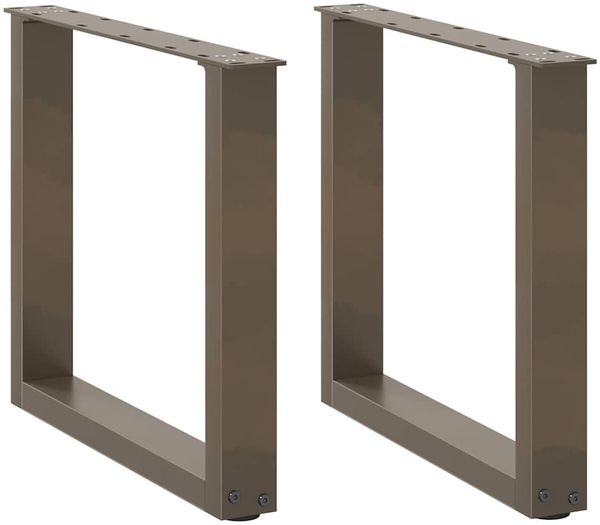 vidaXL Couchtischbeine U-Form 2 Stk. Naturstahl 50x(42-43) cm Stahl 4013159