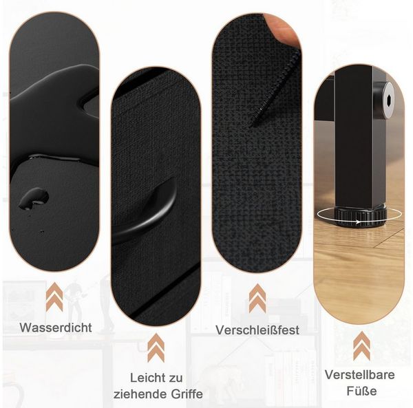 DUMOS Schubkastenkommode Kommode mit 5 Schubladen Stoffkommode mit Stabilem Stahlrahmen (Ein Aufbewahrungsschrank mit 5 Schubladen), 5 Schubladen Bild 3
