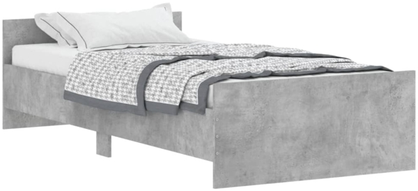 vidaXL Bettgestell Betongrau 90x190 cm Holzwerkstoff 835942
