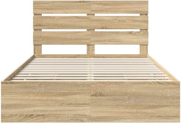 vidaXL Bettrahmen Sonoma-Eiche 140 x 200 cm Ingenieurs Holz 3411829 Bild 8