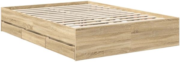 vidaXL Bettrahmen Sonoma-Eiche 140 x 200 cm Ingenieurs Holz 3411829 Bild 6