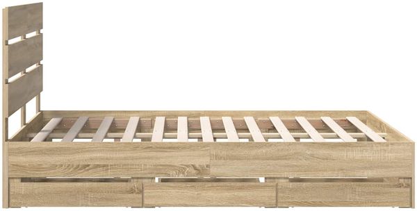 vidaXL Bettrahmen Sonoma-Eiche 140 x 200 cm Ingenieurs Holz 3411829 Bild 9
