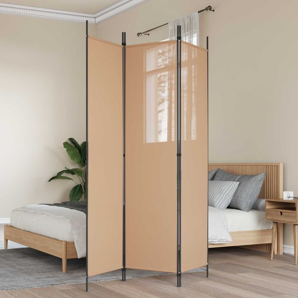 vidaXL 3-teiliger Raumteiler Beige 150 x 200 cm Stoff 42039207