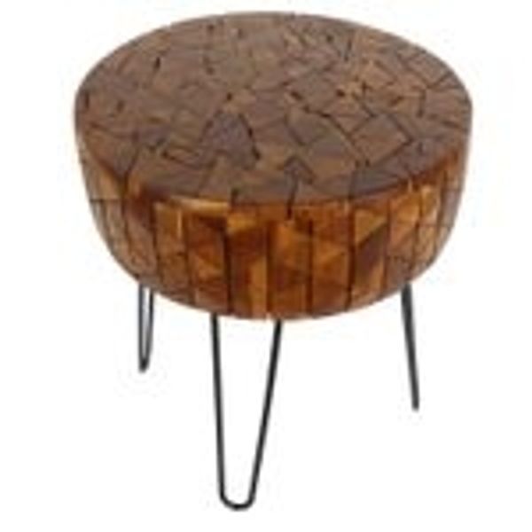 Teak Beistelltisch Sophie mit Haarnadel Beinen Bild 7