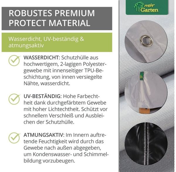 mehr Garten Gartenmöbel-Schutzhülle Protect, Premium PROTECT Eck-Lounge Abdeckung L-Form, Maße: 205x205x80 cm I Gar Bild 4