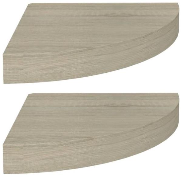 vidaXL Eck-Schweberegale 2 Stk. Eichen-Optik 25 x 25 x 3,8 cm MDF 323905