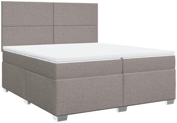vidaXL Boxspringbett mit Matratze Taupe 200x200 cm Stoff 3290592