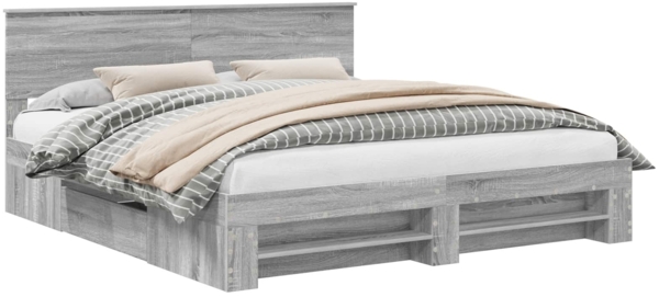 vidaXL Bettrahmen Graues Sonoma 180 x 200 cm Holzwerkstoff 3408737