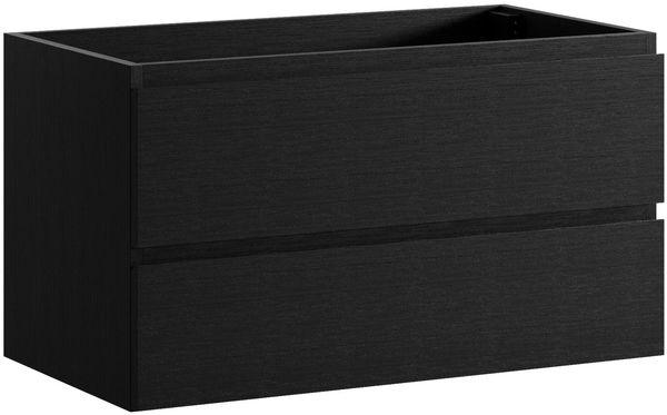 Waschbeckenunterschrank Angela 90cm - Schwarz Holz - Unterschrank Badmöbelset