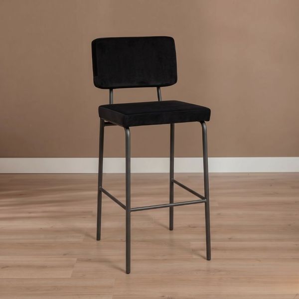 Bronx71 Barhocker Espen Samt schwarz 64 - 77 cm