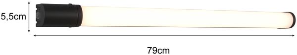 LED Bad Wandleuchte PIERA mit Steckdose Schwarz - Spiegelleuchte, Breite 79cm Bild 4