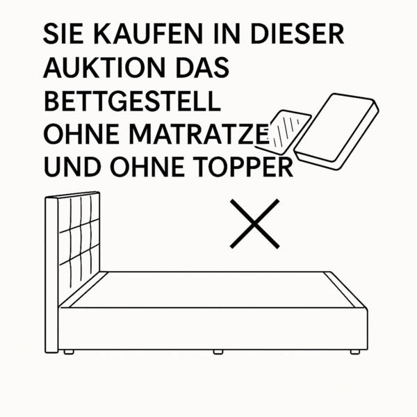 Boxspringbett TOM-OM 200x200 cm mit gepolstertem Kopfteil. Farbe: Beige Bild 6