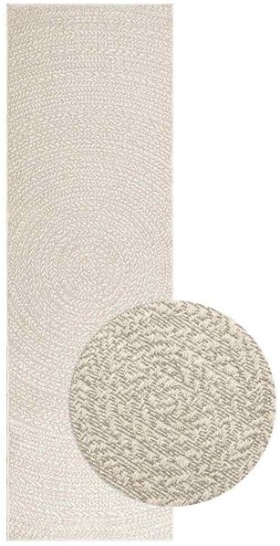 vidaXL Teppich ZIZUR Creme 80x250 cm Jute-Optik Indoor und Outdoor 4010374