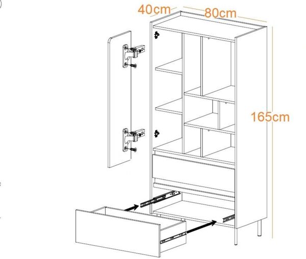 Marmex Möbel Mehrzweckregal LUCA LC6 Hochkommode, Kommode Sideboard