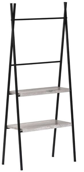 Modernes Leiterregal META 125cm Eichen-Optik Regal schwarzes Metallgestell