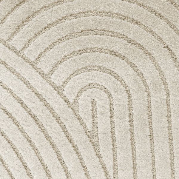 Carpetia Teppich Moderner Teppich für Wohnzimmer mit Bogenmuster in creme, rechteckig, Höhe: 14 mm