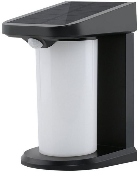 ZMH Außen-Wandleuchte 1/2 Wandlampe solar mit Bewegungsmelder 3000K Warmweiß für Außen, LED fest integriert, Warmweiß, 2 Modi Schwarz LED Solarlampen Außen mit Bewegungsmelder