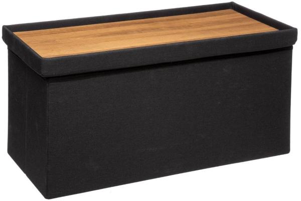 Sitzhocker mit Ablagefach, schwarz Bild 5