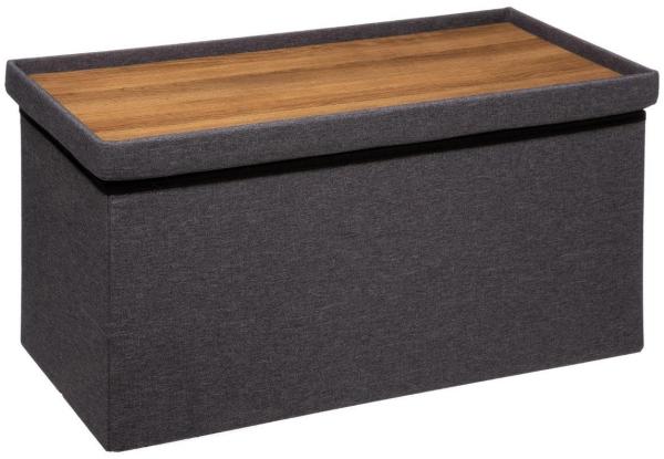 Sitzhocker mit Ablagefach, schwarz Bild 2