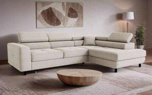 OTTO home Ecksofa AADEN Schlafsofa mit verstellbaren Kopfstützen, B/T/H: 254/199/90 cm, mit Bettfunktion und Bettkasten, Ottomane rechts/links bestellbar Bild 6