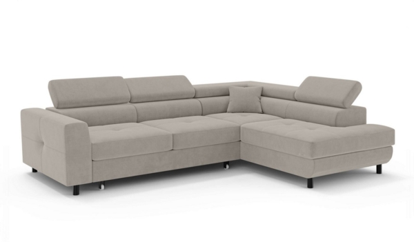 OTTO home Ecksofa AADEN Schlafsofa mit verstellbaren Kopfstützen, B/T/H: 254/199/90 cm, mit Bettfunktion und Bettkasten, Ottomane rechts/links bestellbar Bild 3