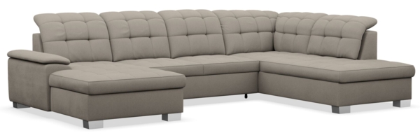 Selsey 'Jamaal' Wohnlandschaft mit Schlaffunktion und Stauraum linksseitig, taupe