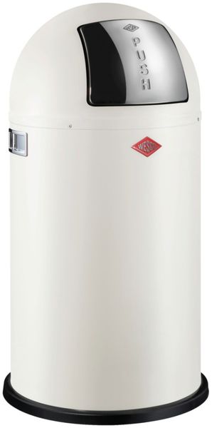 Wesco 'Pushboy' Mülleimer mit Klappdeckel, 50 Liter, Stahlblech, Sand matt