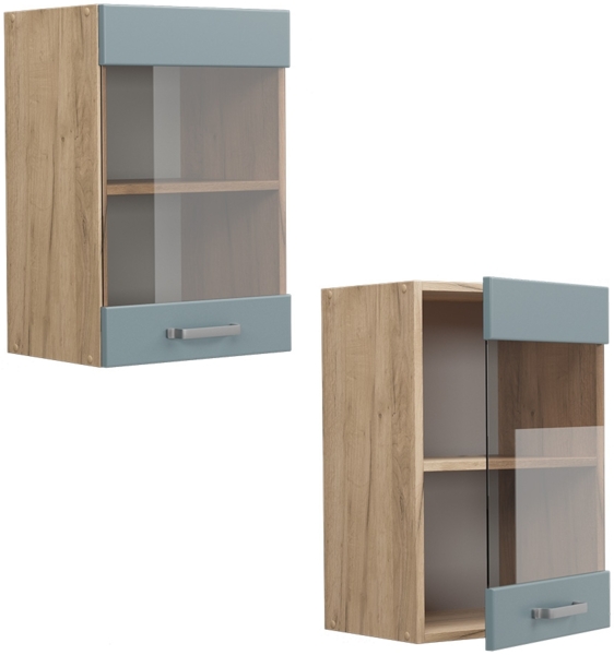 Küchenglasschrank R-Line Blau-Grau 40 cm Vicco Bild 5