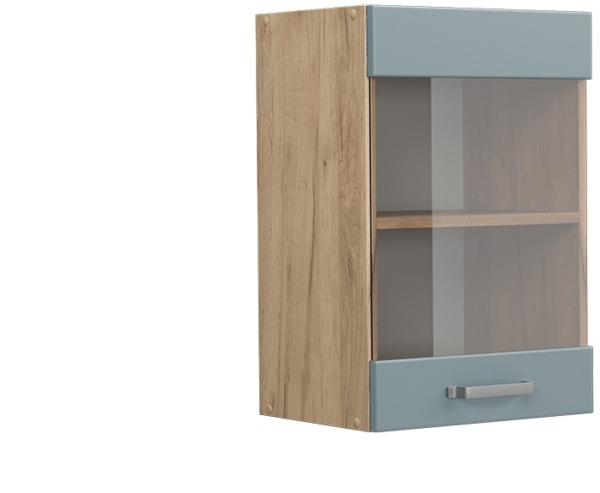 Küchenglasschrank R-Line Blau-Grau 40 cm Vicco Bild 1