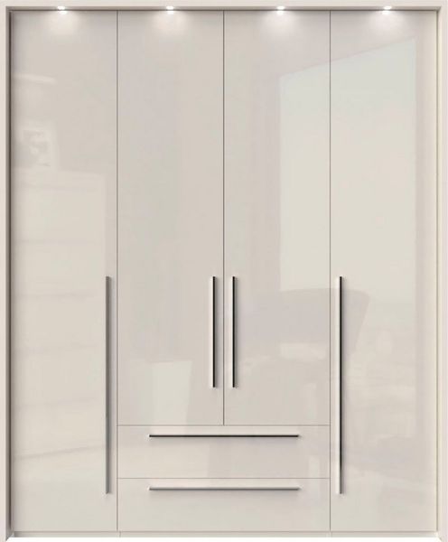 Places of Style Kleiderschrank Piano beige, UV lackiert, hochglänzend, in vielen Breiten mit 2 Schubladen