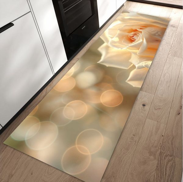 Primedeco Teppich Küchenteppich Elegante Rose PVC rutschfest abwaschbar Läufer, Rechteckig, Höhe: 3 mm, Pflegeleicht & Wasserabweisend