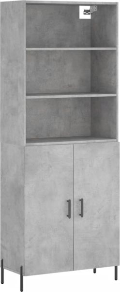 vidaXL Highboard Betongrau 69,5x34x180 cm Holzwerkstoff 3189265