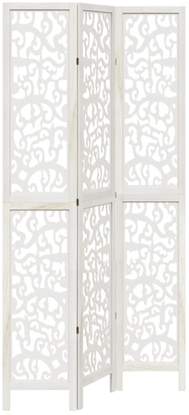 vidaXL 3-tlg. Raumteiler Weiß Massivholz Paulownia 358736