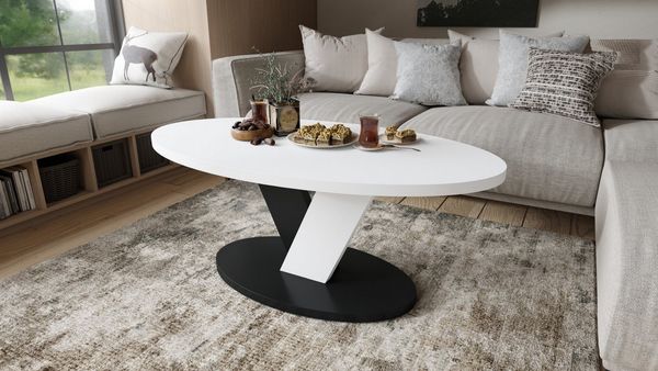 designimpex Couchtisch Design Couchtisch Lova oval Wohnzimmertisch ovaler Tisch Sofatisch, Funktionstisch, Wohnzimmertisch, Tisch, Esstisch, Sofatisch, Rollen