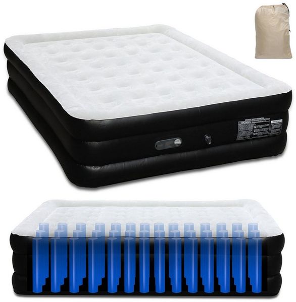 Clanmacy Luftbett Luftbett mit Pumpe Gästebett Luftmatratze 200*152*46 selbstaufblasend