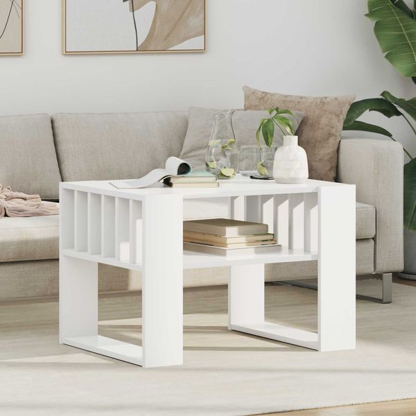 vidaXL Couchtisch Weiß 66 x 49,5 x 45 cm Holzwerkstoff 8000116
