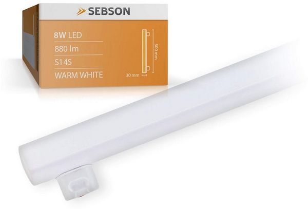 SEBSON LED-Leuchtmittel LED Lampe S14S 50cm, 8w 880lm, warmweiß, LED Linienlampe 150°, 1 St.