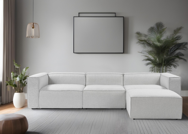 Ecksofa, 'Fora', 66 x 190 x 297, Grau