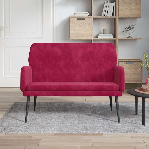 vidaXL Sitzbank Weinrot 108x79x79 cm Samt 351418