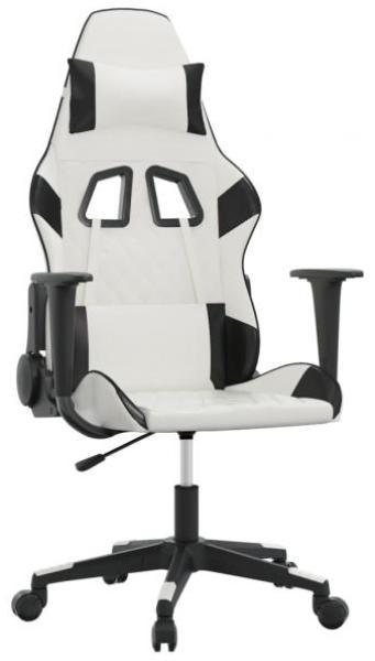 vidaXL Gaming-Stuhl mit Massagefunktion Weiß und Schwarz Kunstleder 345520