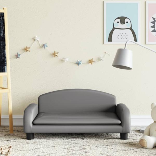 vidaXL Kindersofa Grau 70x45x30 cm Kunstleder 3196366