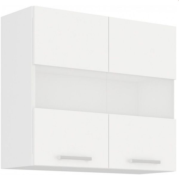 EKO White Glashängeschrank 80 Weiss matt Küchenzeile Küchenblock Einbauküche