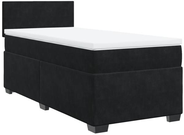 vidaXL Boxspringbett mit Matratze Schwarz 80x200 cm Samt 3286158